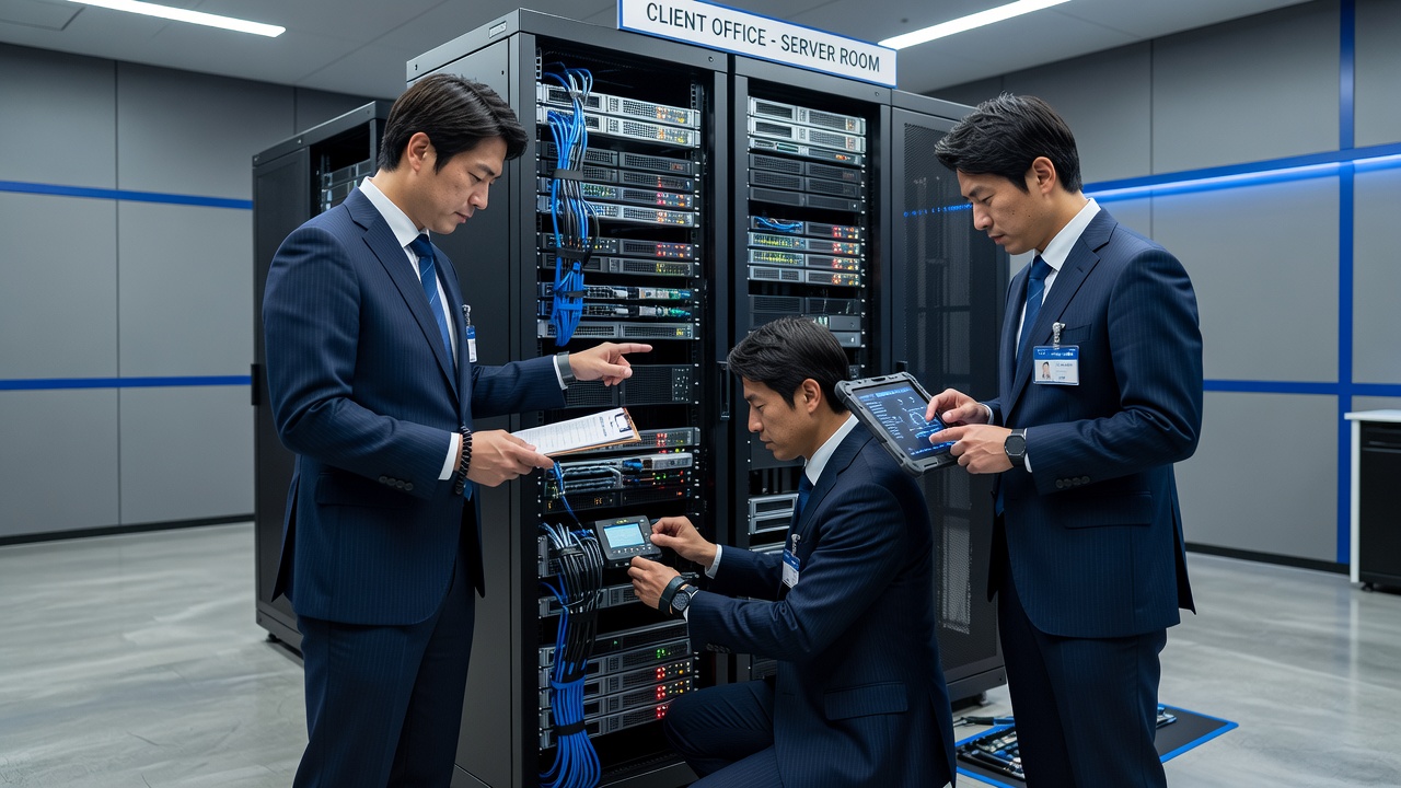 オンサイトでのサーバーメンテナンス作業
